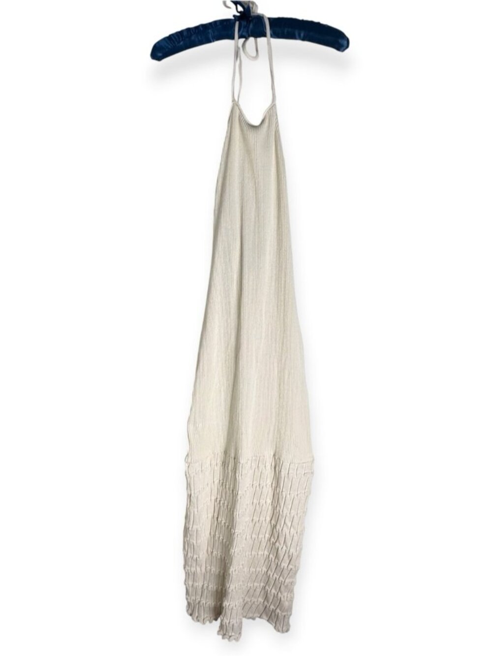 NEW Zara Crochet Knit Halter Bodycon Dress Cream Off White Resort beach Size M - Picture 6 of 10